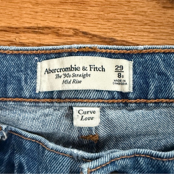 Abercrombie & Fitch Curve Love Mid Rise 90s Straight Jeans — Size 29/8 Short - Picture 5 of 11